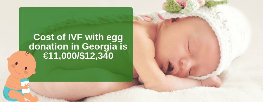 Cost of IVF with egg donation in Georgia is €11,000$12,340